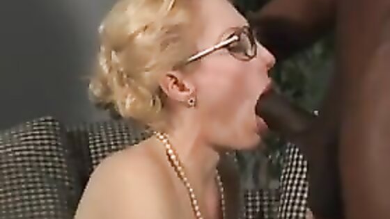 Sexy MILF glasses stockings BBC anal