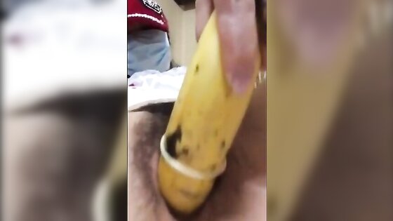 Chinese Slut Puts Banana Up Pussy