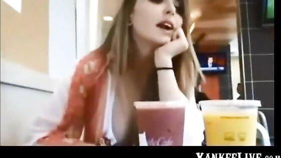 Teen flashing masturbating at fast food