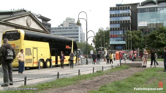 German blond group banged in public