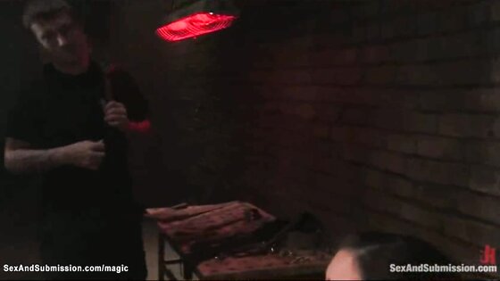 Bound slave ass whipped and paddled