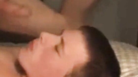 Self sucking twink cums on his face