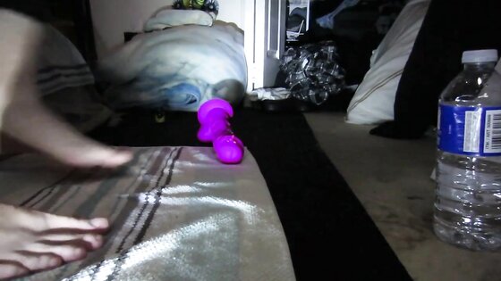 DEEP INSIDE ME WITH MY HUGE PURPLE DILDO