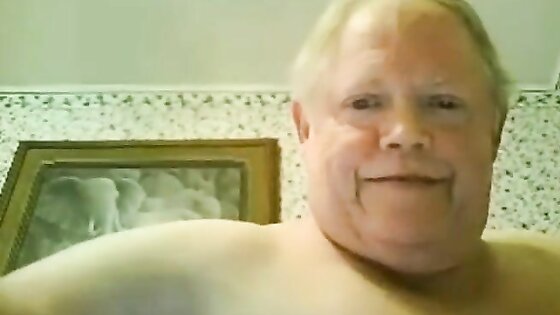 fat grandpa jerking off on the bed 4