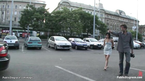 Dirty bound Euro babe public fucked