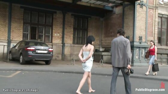 Dirty bound Euro babe public fucked