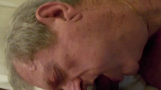 Grandpa sucks and swallows Trucker cum