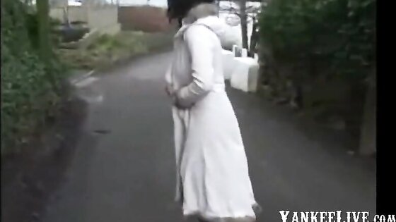 Naked Stacy caught on road