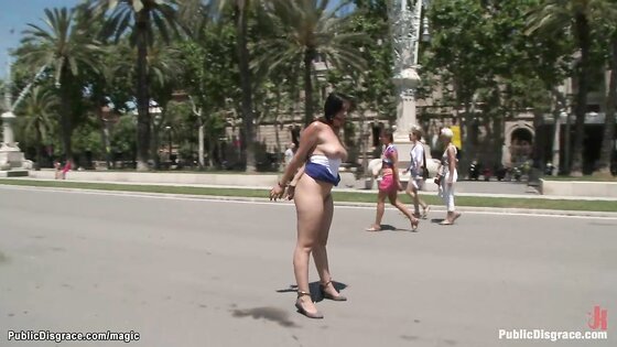 Spanish babe anal fucked in public