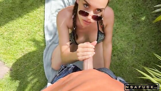 Luxurious Blowjob To Her Gardener POV Outdoor Hot Luxury Girl