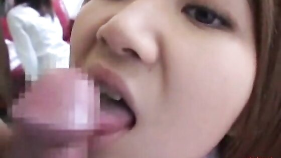 japanese girl takes a good facial