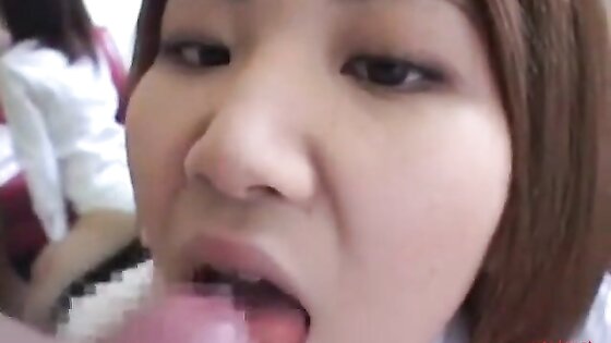 japanese girl takes a good facial