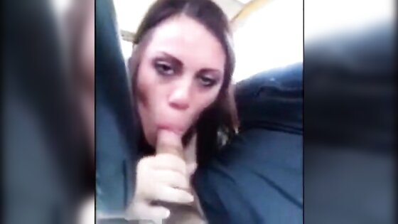 23yr old Kristen swallowing cum in the car