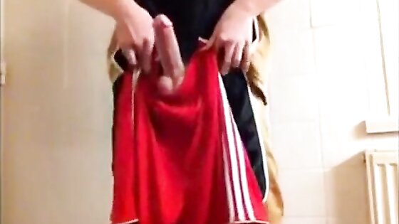 cums on gym shorts