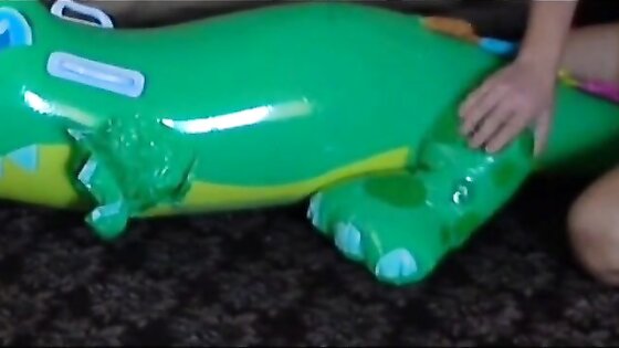 Big inflatable alligator humping cum