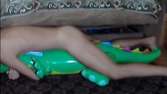 Big inflatable alligator humping cum