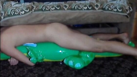 Big inflatable alligator humping cum