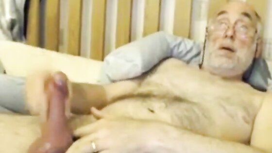 Bi Grandpa Plays With His Big Cock