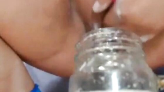 bbw preg squirts creamy cum into glass again part 2