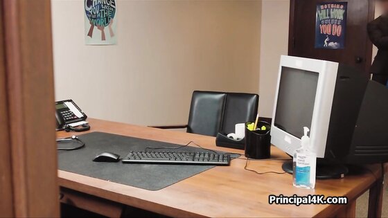 Principal fucks milf nurse on his desk