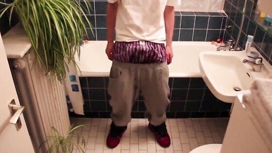 Uncircumcised skinny teen pee pants