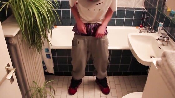 Uncircumcised skinny teen pee pants