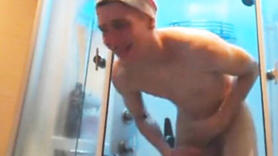 Cute Russian with big cock in shower