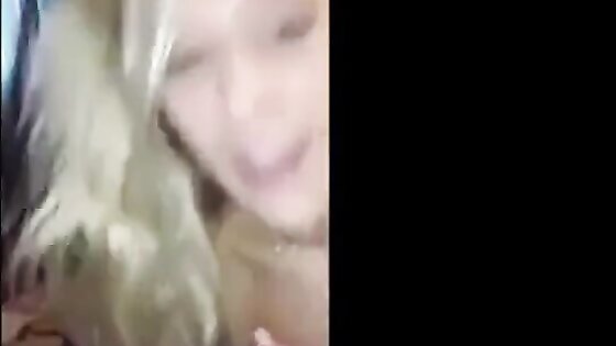 Teen blonde sucking BF cock