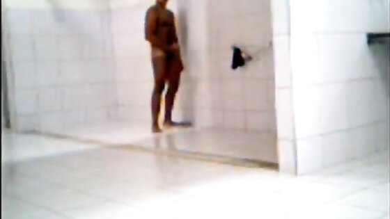 caught a guy turned on in gym shower