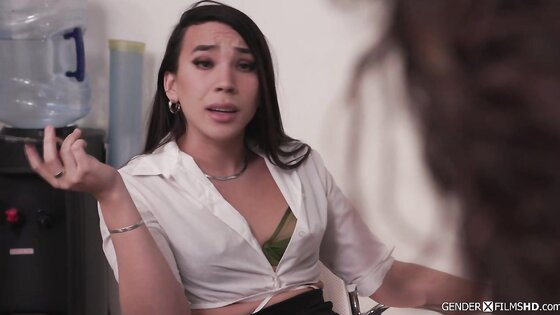 My asian transgender boss is fucking me