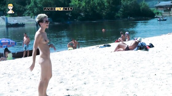 Hot nudist girl filmed by a voyeur with a hidden camera