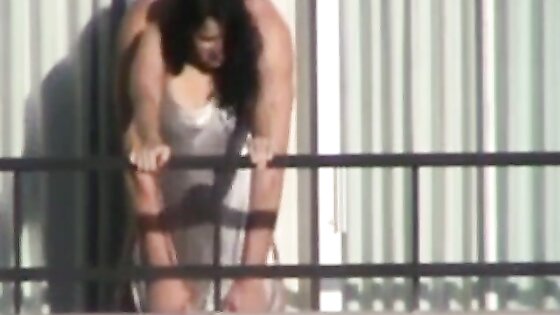 couple fucks on hotel balcony