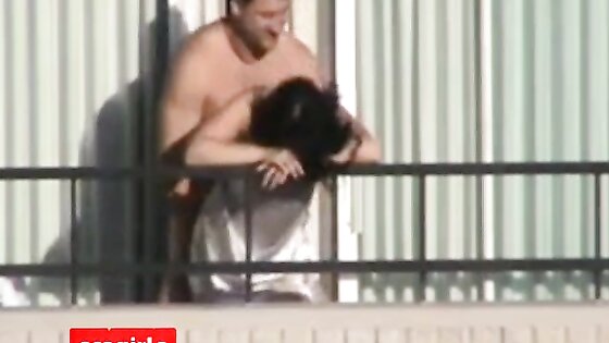 couple fucks on hotel balcony