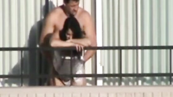 couple fucks on hotel balcony