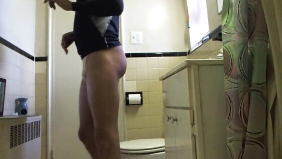 Bathroom in thong