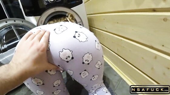 Sexy Babe Stuck in the Washing Machine and Fucked