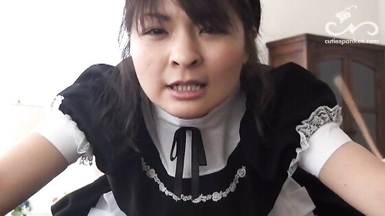 Japanese Maid Caning By The Lady Boss