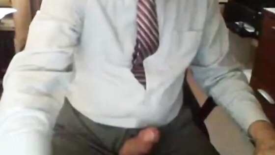 Grandpa in Suit Masturbating