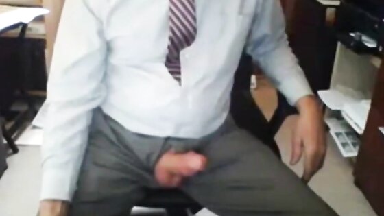 Grandpa in Suit Masturbating