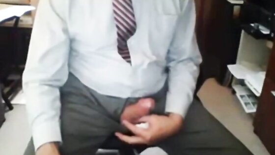 Grandpa in Suit Masturbating