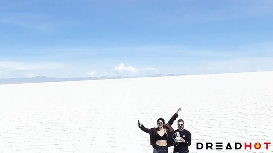 DH 34 - Two cumshots in the mouth in public on the biggest salt flat in the world