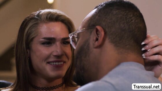 Tgirl Kalli Grace barebacked by black Dillon Diaz