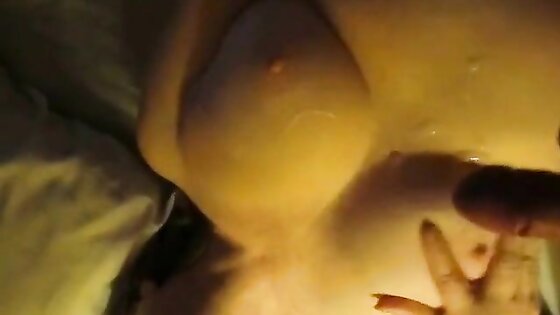 Mature Mom's POV Blowjob Ends in Tit Cum