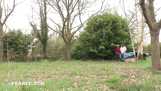 French Slut Outdoors Gangbang