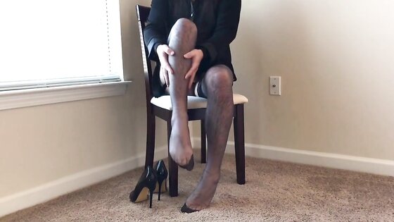 Grey Stockings & Heels