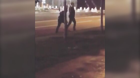 Russian couple fuck on the street