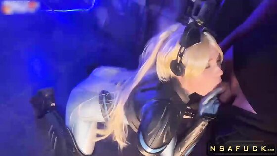 Horny Nova from Starcraft Sucks Cock and Swallows Cum