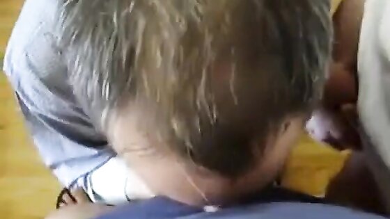 Amateur Takes On Two in a Group Blowjob