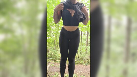 PLaying Boobs During Hike Break