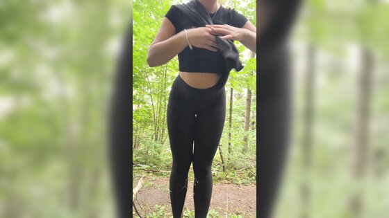 PLaying Boobs During Hike Break